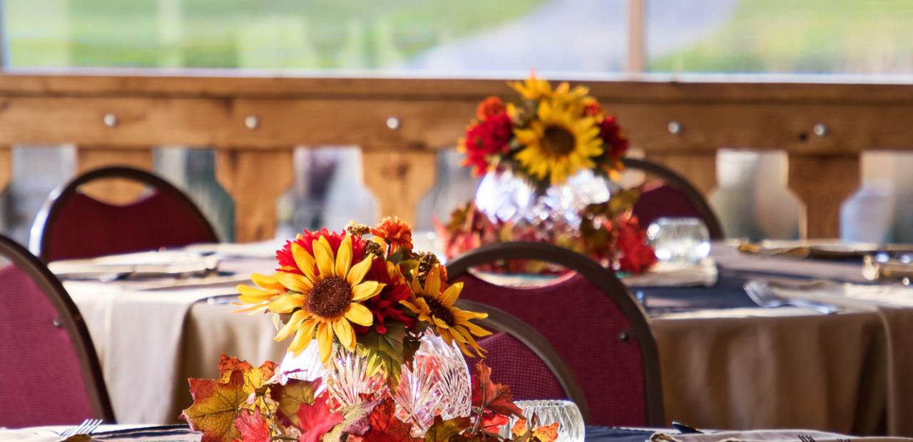 Reception Room Decorated for Autumn