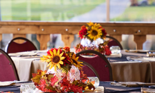 Reception Room Decorated for Autumn