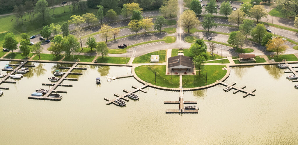 Hueston Woods marina during mid-day