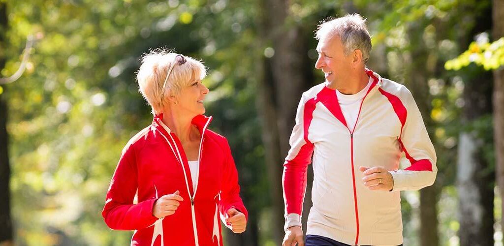 Two people on a walk